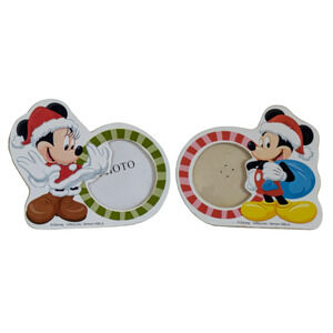 RARE! Disney Giftco Inc ~ 1 Mickey & 1 Minnie Mouse Stand Up Wooden Photo Frame